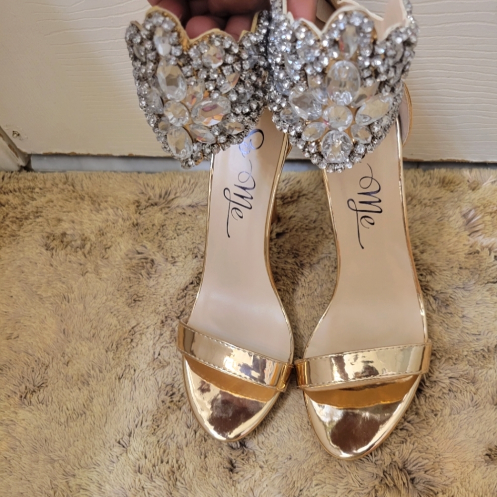 Gold Bejeweled Stillletos